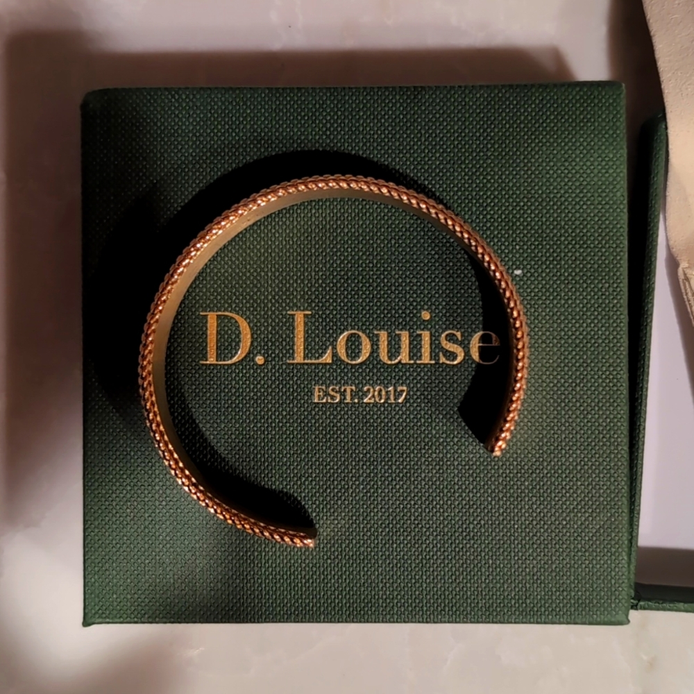D. Louise Gold Ribbed Cuff Bracelet
